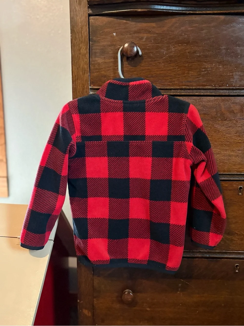 Carter's Red and Black Buffalo Plaid Half-Zip Fleece Pullover